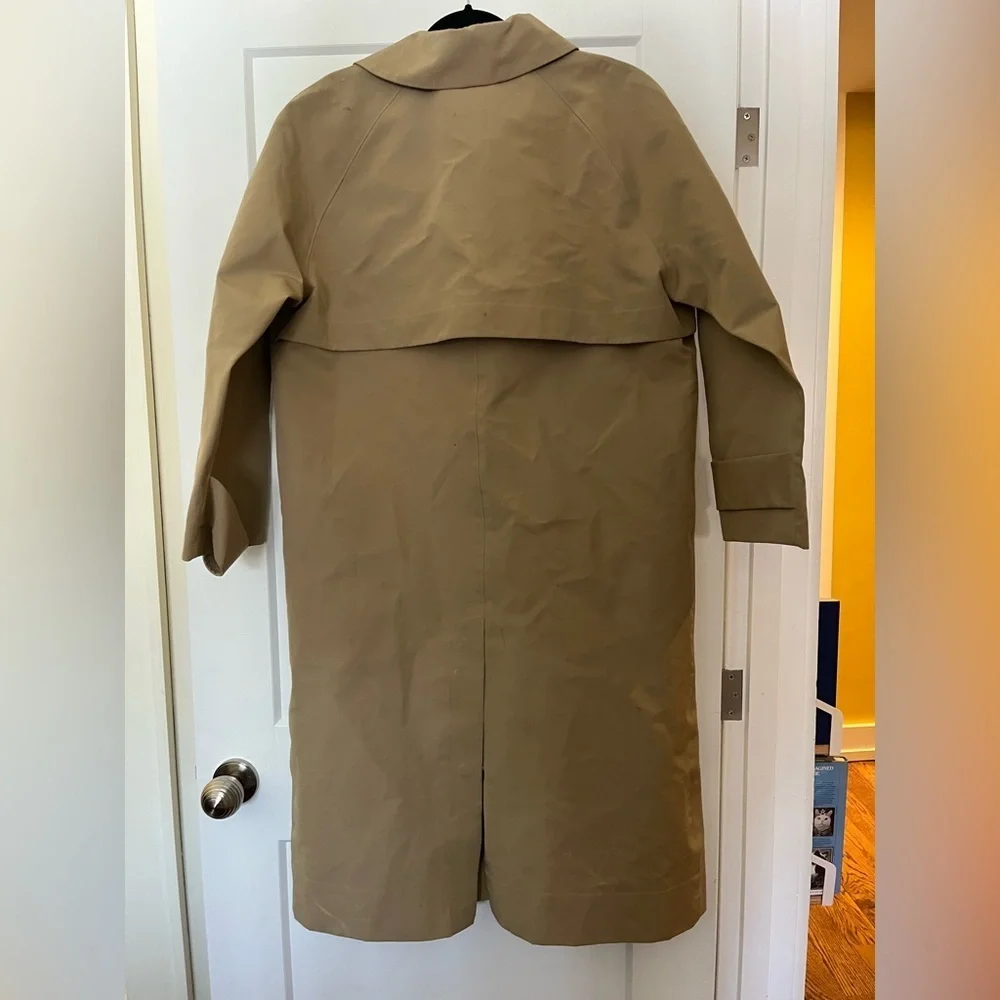 NWT Zara Collection Straight Water Resistant Minimalist Beige Trench Coat L - Picture 9 of 13
